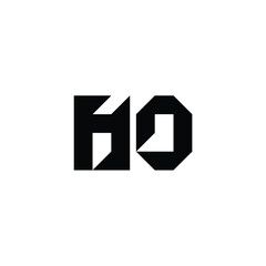 HO monogram logo design letter text name symbol monochrome logotype alphabet character simple logo