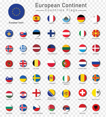 Set of Countries flags of European Continent 