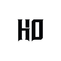 HO monogram logo design letter text name symbol monochrome logotype alphabet character simple logo