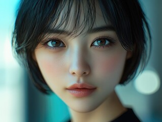 Fototapeta premium Person with short hair