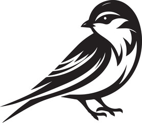 Minimalist black and white bird vector design perfect for logos, illustrations, and creative projects. Clean lines and simple design make it versatile for various digital and print applications.