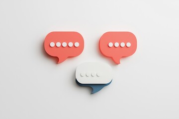 Speech Bubble Text Box 3D Illustration colourful background