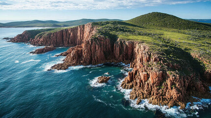 Scenic Coastal Cliffs Overlooking Tranquil Blue Ocean Waters