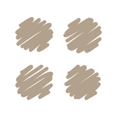 Artistic round scribble outline hand drawn marker pen set.