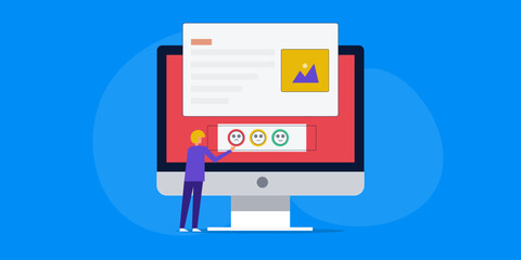 Content recommendation for customer, user feedback concept.