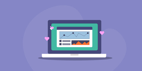 Social media marketing data and analytics report. E-business promotion, customer engagement and web traffic metrics.