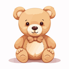 Cute Teddy Bear Vector Illustration for Design Projects on White Background