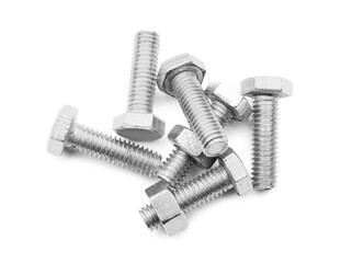 Tap bolts with chrome nuts isolated on white background