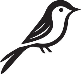 Obraz premium Minimalist black and white bird vector design perfect for logos, illustrations, and creative projects. Clean lines and simple design make it versatile for various digital and print applications.