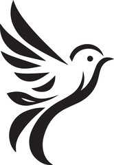 Minimalist black and white bird vector design perfect for logos, illustrations, and creative projects. Clean lines and simple design make it versatile for various digital and print applications.