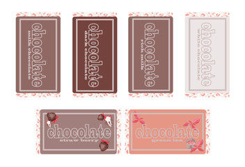 多種多様なフレーバーチョコのパッケージ