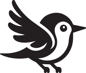 Minimalist black and white bird vector design perfect for logos, illustrations, and creative projects. Clean lines and simple design make it versatile for various digital and print applications.