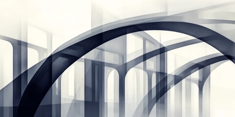 Fototapeta premium Abstract Architectural Art with Overlapping Arches in Monochrome Tones
