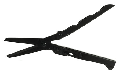 Black steel foldable modern folding multifunctional scissors for isolated on white background 