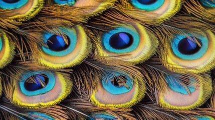 Obraz premium peacock feathers, showcasing their vivid and vibrant colors.