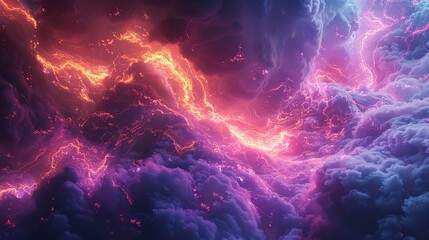 Fototapeta premium A stunning display of vibrant, swirling nebulas with a mix of vivid colors, against the vast expanse of space