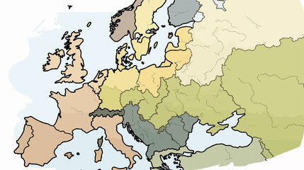 Obraz premium Historical Vector Map of the Partitions of Poland: Understanding Boundaries & Territory Divisions