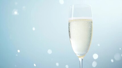 Sparkling Champagne Glass with Bokeh Background for Celebrations
