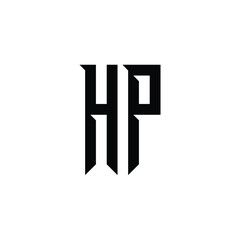 HP monogram logo design letter text name symbol monochrome logotype alphabet character simple logo