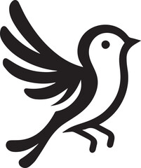 Minimalist black and white bird vector design perfect for logos, illustrations, and creative projects. Clean lines and simple design make it versatile for various digital and print applications.