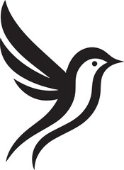 Obraz premium Minimalist black and white bird vector design perfect for logos, illustrations, and creative projects. Clean lines and simple design make it versatile for various digital and print applications.