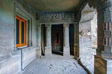 Esquisite Architecture at Ajanta caves near Aurangabad India. These are 30 rock-cut Buddhist cave...