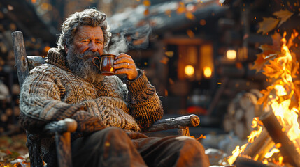 Cozy Autumn Evening by the Fire