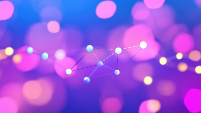 Colorful abstract background with glowing nodes and connecting lines