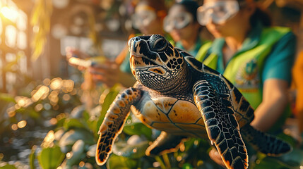 Dedicated Volunteer Assisting Wildlife Conservation Efforts