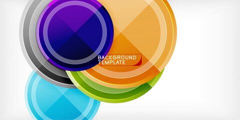 Obraz premium Abstract background - multicolored circles, trendy minimal geometric design, vector illustration
