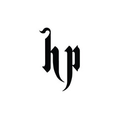HP monogram logo design letter text name symbol monochrome logotype alphabet character simple logo