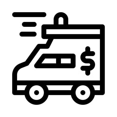 Encashment Car line icon