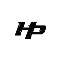 HP monogram logo design letter text name symbol monochrome logotype alphabet character simple logo