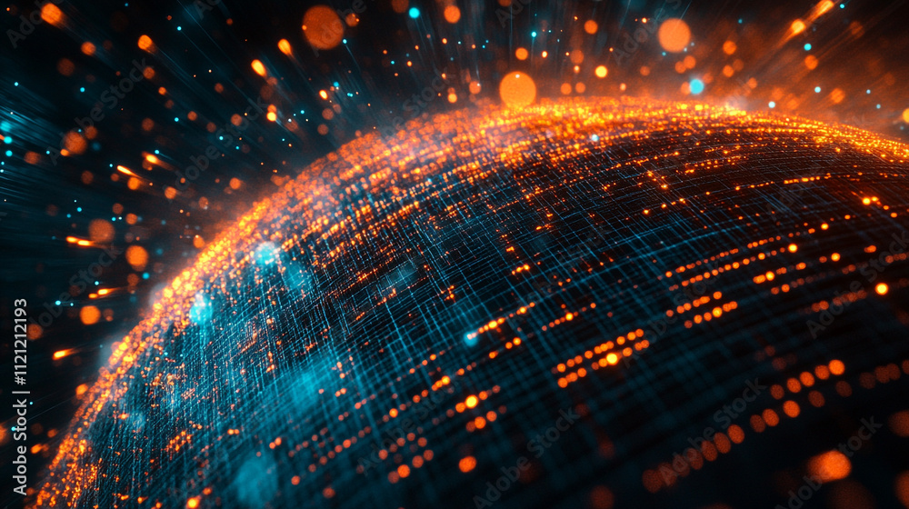 Poster internet connection world map with neon light effects, internet, business, technology and network co