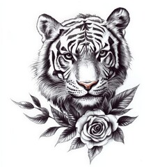 Obraz premium tiger, animal, wildlife, wild, nature, head, feline, mammal, predator, zoo, black, white, face, big, fur, wildcat, carnivore, bengal, stripes, siberian, eyes, striped, danger, portrait