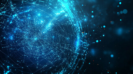 Obraz premium Internet connection world map with neon light effects, Internet, business, technology and network concept background with glowing effects, Advanced data visualization applied to technological design.