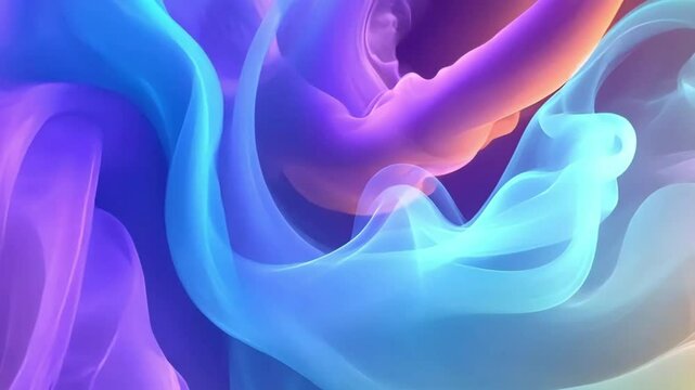 A captivating and otherworldly scene unfolds as pastel smoke in shades of lavender, mint green, and peach dance and twirl in a mesmerizing and evocative abstract background