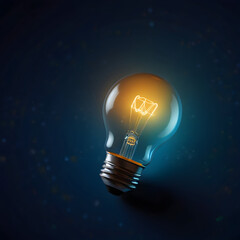 Creative light bulb abstract on glowing
