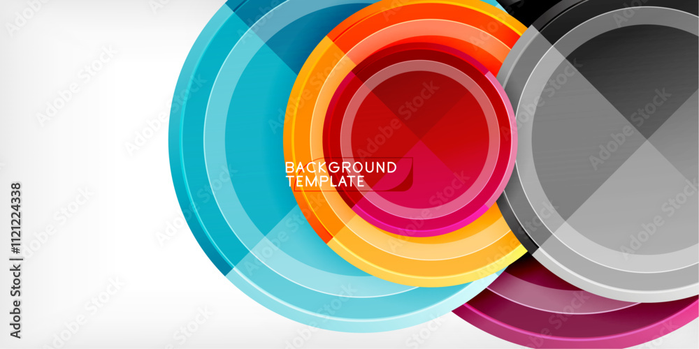 Aufkleber Geometric design abstract background - circles