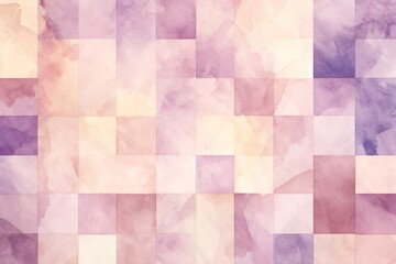Obraz premium watercolor purple and beige squares pattern wallpaper