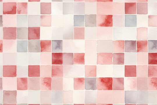 watercolor red and gray squares pattern wallpaper