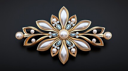 Fototapeta premium Intricate Hair Ornament Design Featuring Lustrous Pearls and Gems