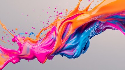 Vibrant abstract color splash paint splatter, multicolor fluid dynamics art, creative vibrant artwork, modern digital design