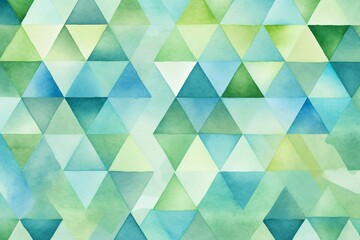 Blue and green watercolor triangles background wallpaper