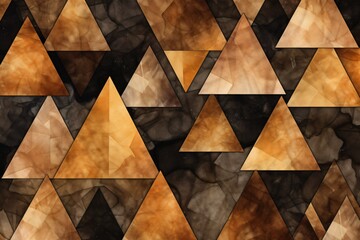 Brown and black triangles watercolor background wallpaper