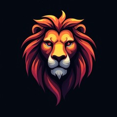Fototapeta premium Lion head logo. Mascot lion face logotype. Symbol of power or srength logo king of the jungle