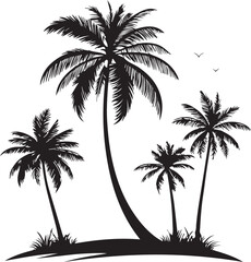 silhouette of coconut tree