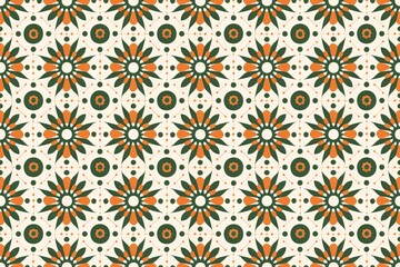 Green and orange zellige Moroccan pattern