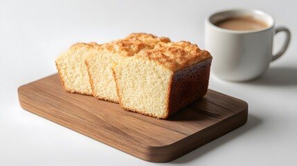 Delectable Homemade Pound Cake Slice with Coffee
