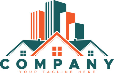 Fototapeta premium Modern Real Estate Logo Design, Professional real estate, Flat real estate vector 